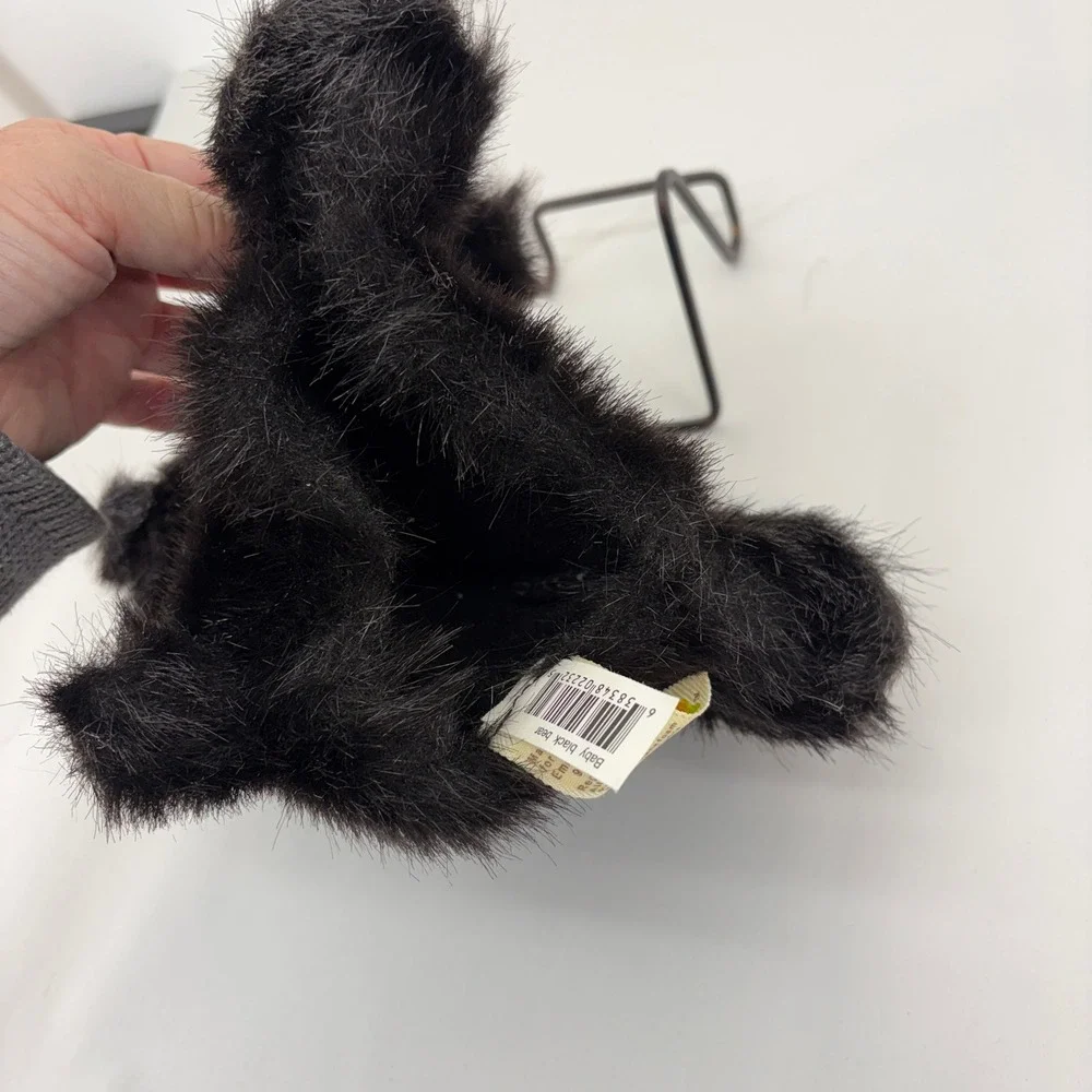 Folkmanis Baby Black Bear Hand Puppet Plush Black Brown Realistic 2232